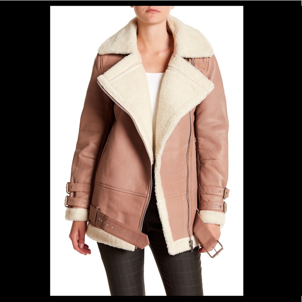 Walter Baker Leather/Faux Fur Jacket